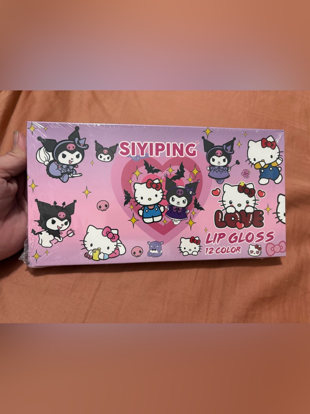SIYIPING 12 Color Lip Gloss Set – Hello Kitty & Kuromi Design – New Sealed